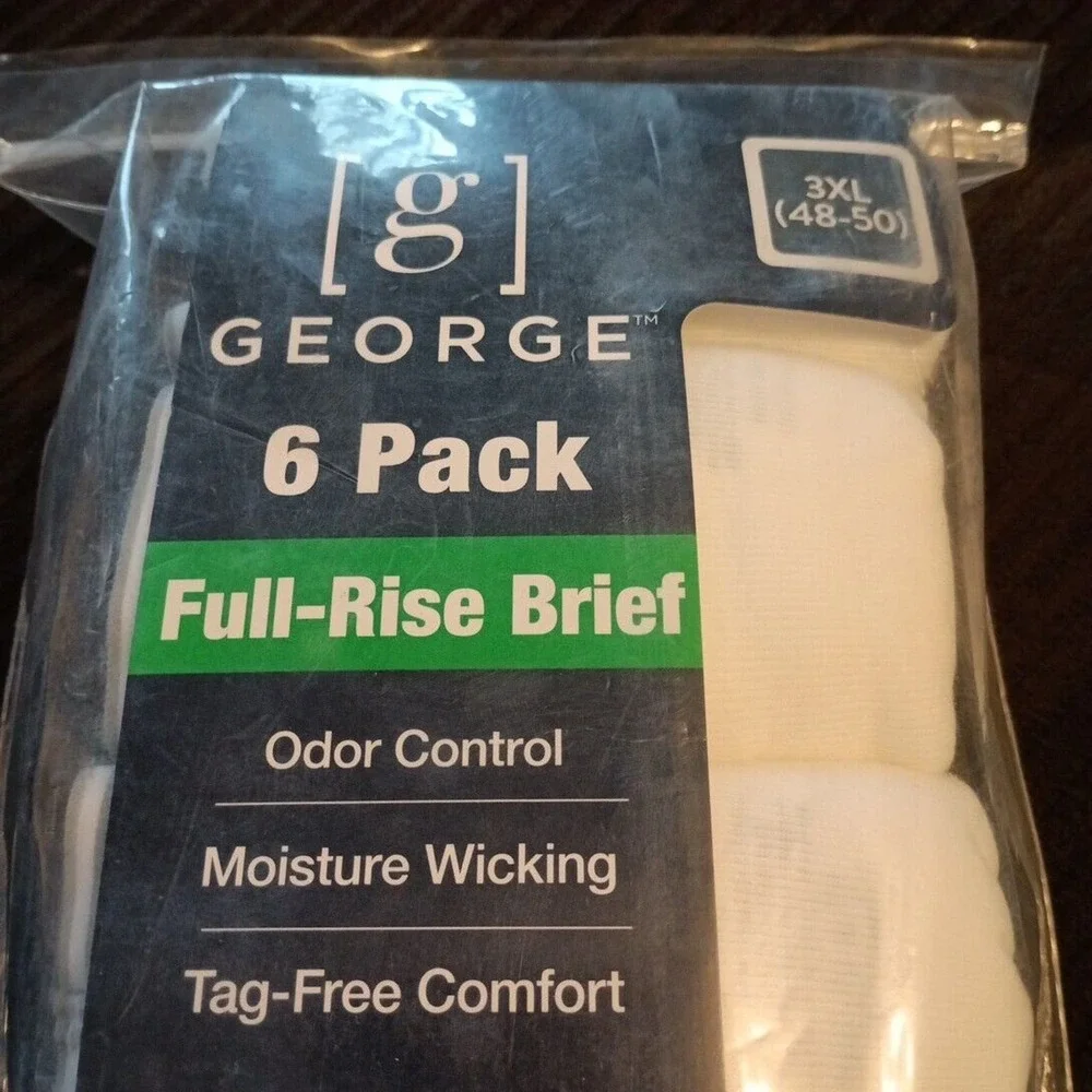 George Men's Full‎ Rise Cotton Briefs